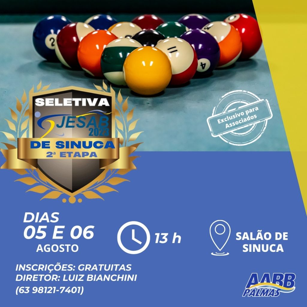 1ª seletiva jogos de salão - Participe!